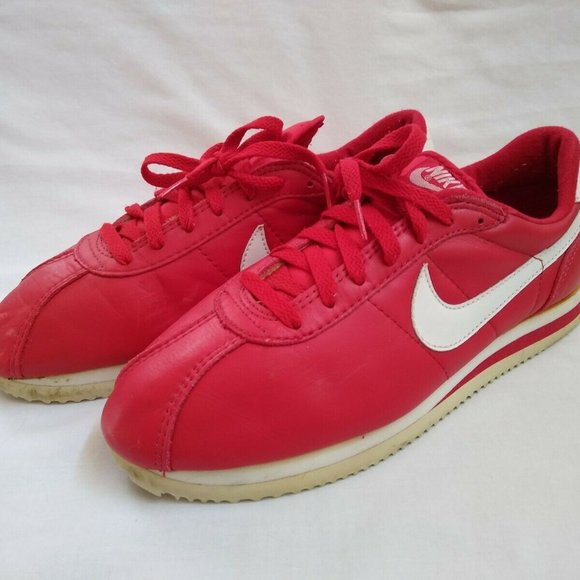 all red leather nike cortez